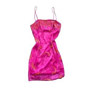 Y2K Tickets Pink Paisley Mini Dress – Size M